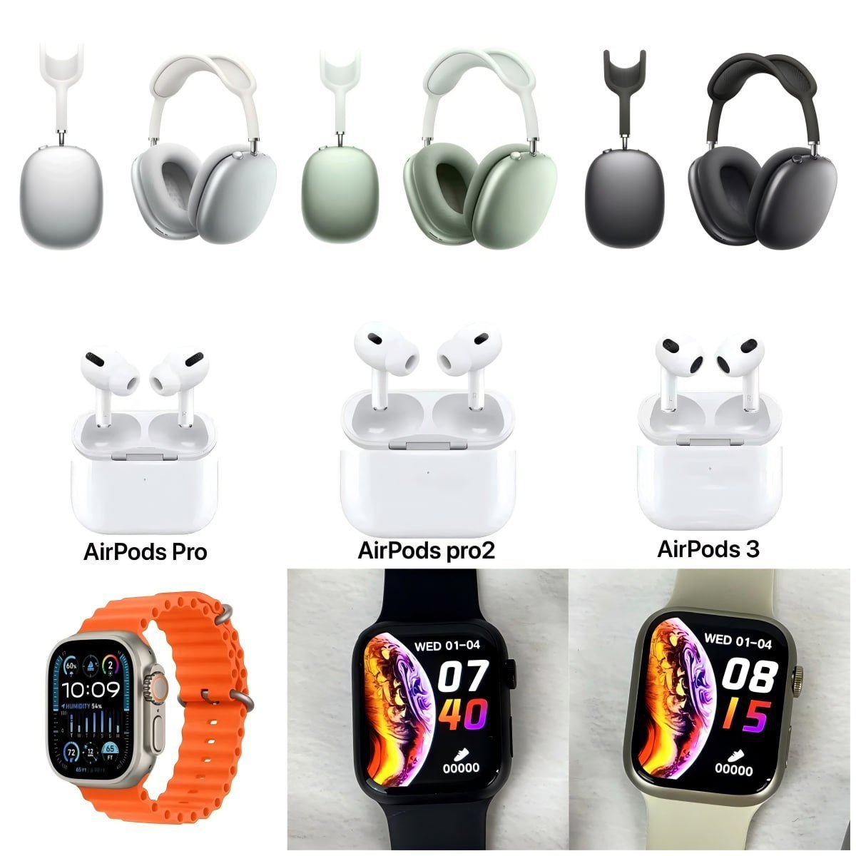 Apple iPhone 16 Pro Max, AirPods 3, AirPods Pro 2, AirPods Max, Apple Watch Series 10