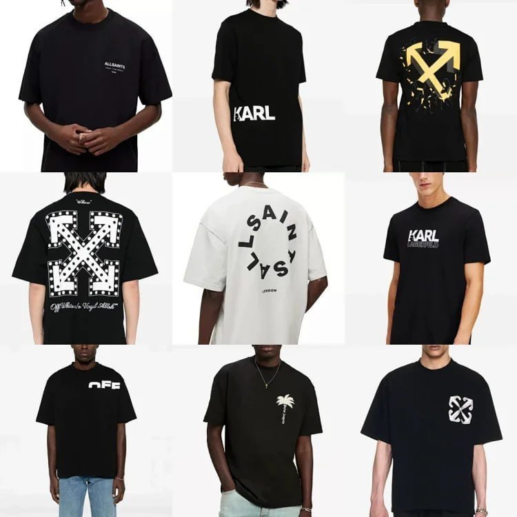 karl Lagerfeld allsaints off-white jacquemus tee