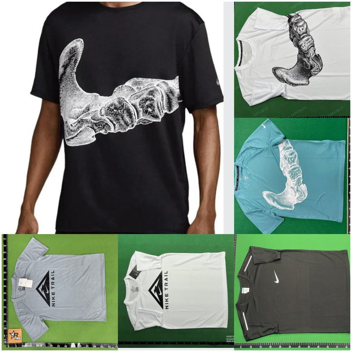 Nike T-shirt Dri-FIT UV Run Division Miler Skeleton Foot T-shirt/suit/short/tracksuit tee 40styles)