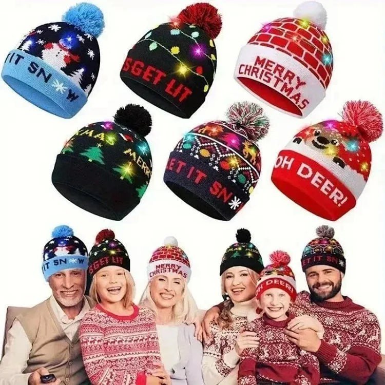 Festive Light-Up Christmas Hats [40 styles]