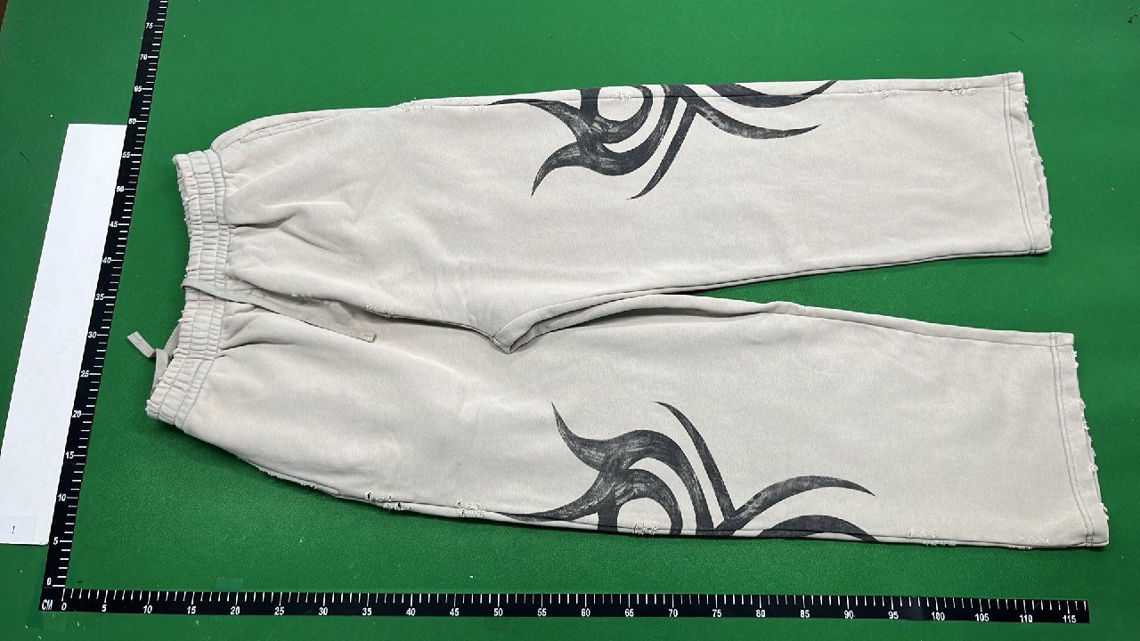  Balenciaga Cream Hoodie and Pants Set with Abstract Print 