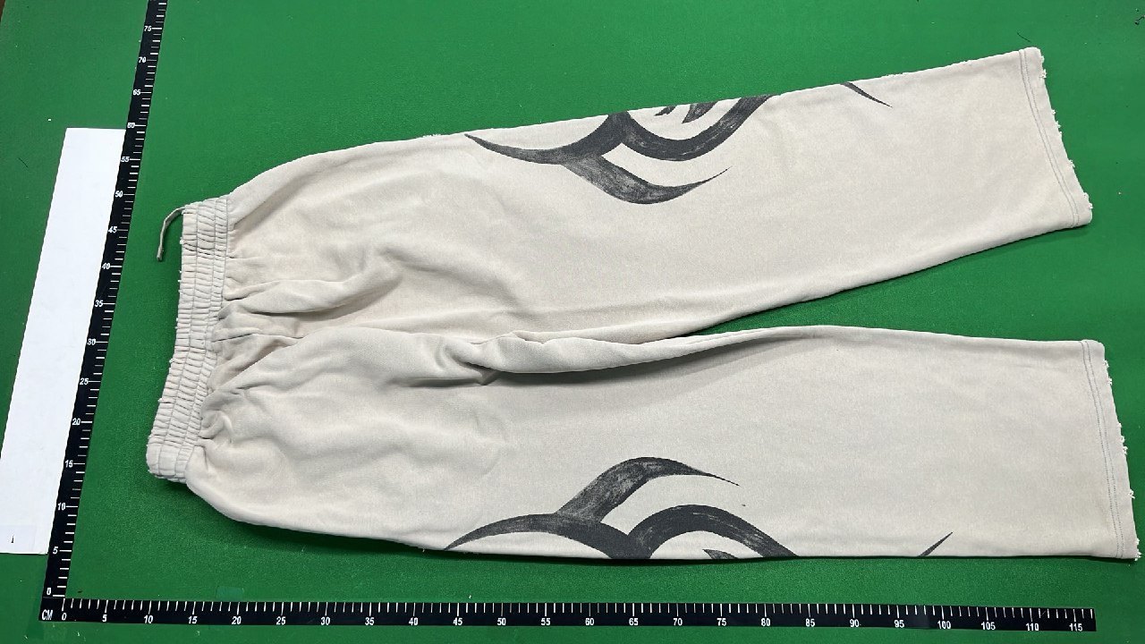  Balenciaga Cream Hoodie and Pants Set with Abstract Print 