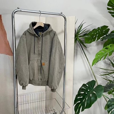 Vintage Washed Hooded Jacket for Men