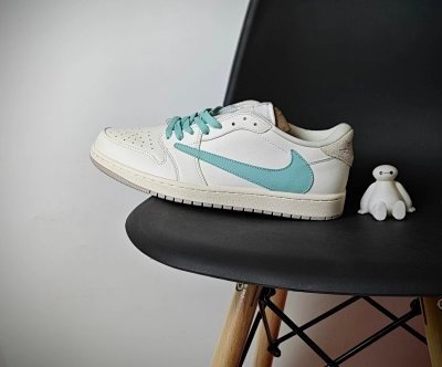 Nike Air Jordan 1 Low White Aqua Sneakers