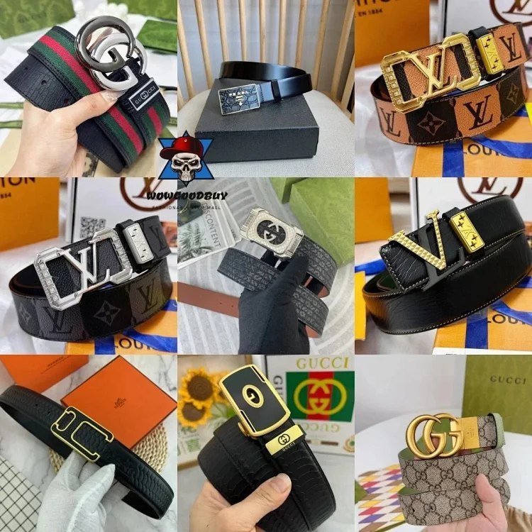 Louis Vuitton LV Gucci Hermès Prada Business Men's Leather Belt 
