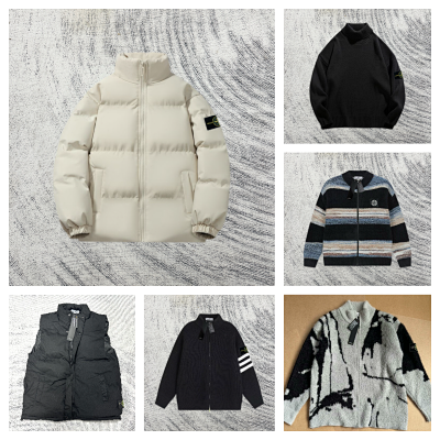 Stone Island Down Jacket and Sweater Collection