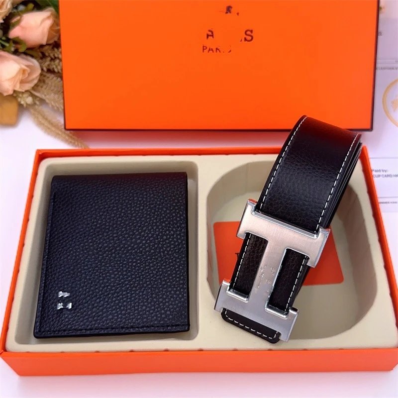 Hermès H Buckle Belt & Wallet Set
