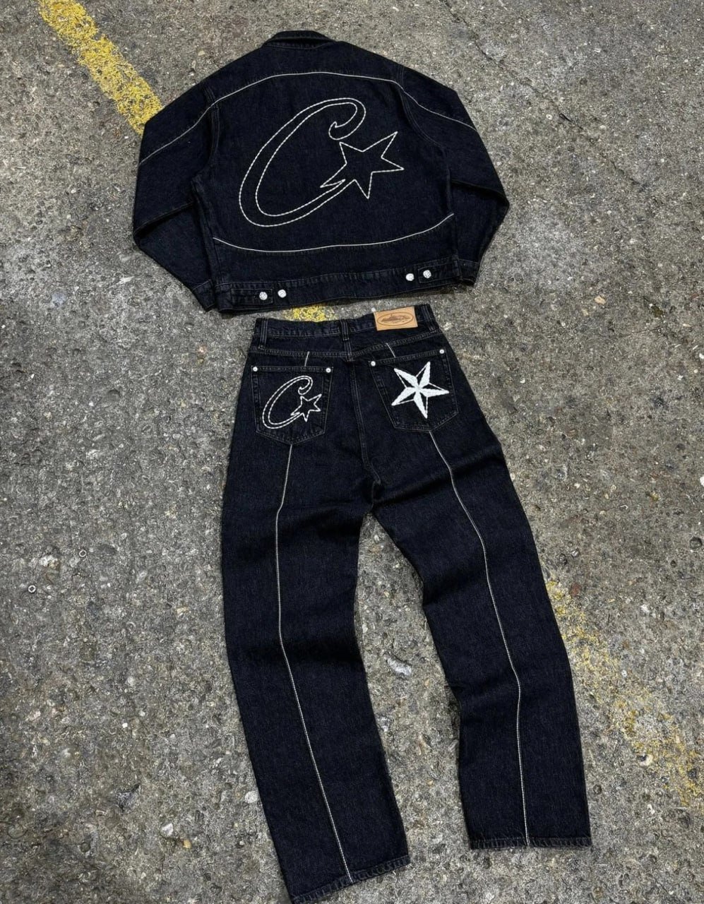 Corteiz C-Star Denim Jacket & Pants Set 
