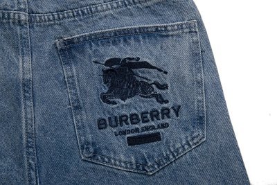 Burberry Men's Classic Fit Denim Jeans with Logo Patch