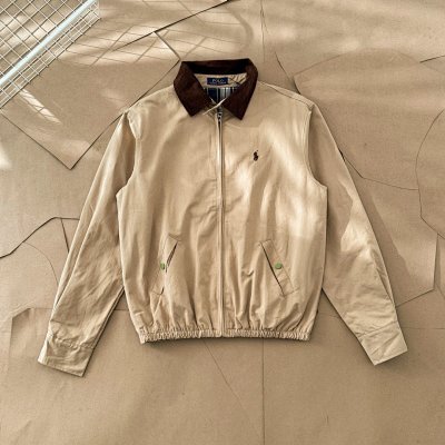 Ralph Lauren Men's Beige Polo Jacket with Zip Closure