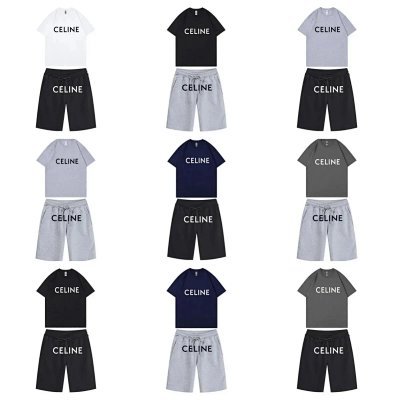 CELINE T-shirt Tee & Shorts Pants Set