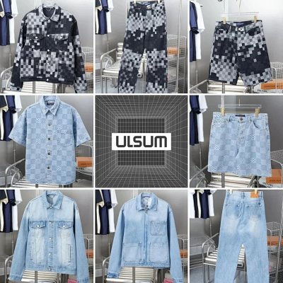 Louis vuitton denim suit&Denim shorts